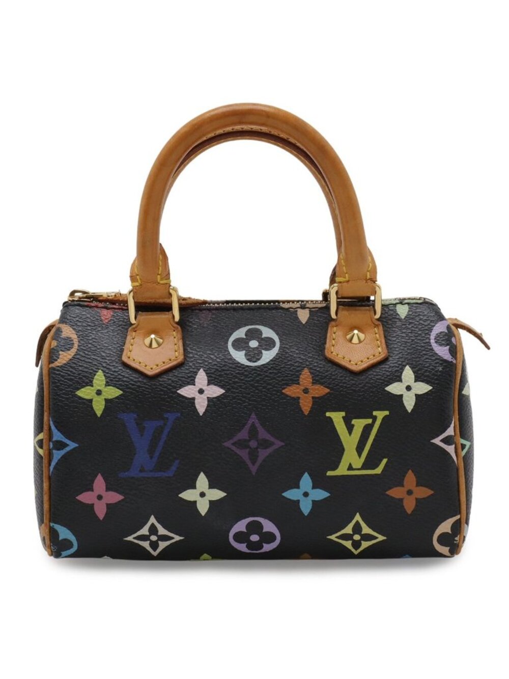Louis Vuitton Monogram Multicolor Mini Speedy Mini Bag Pouch Case Noir Black